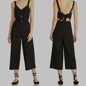 RACHEL Rachel Roy- Cotton Cropped Tie-Back Jumpsuit